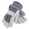 Pip Leather Palm Gloves, Cotton; Split Cowhide Leather; Synthetic Fabric, Elastic Cuff Cuff, Wing Thumb 84-7532/L - alternate 2